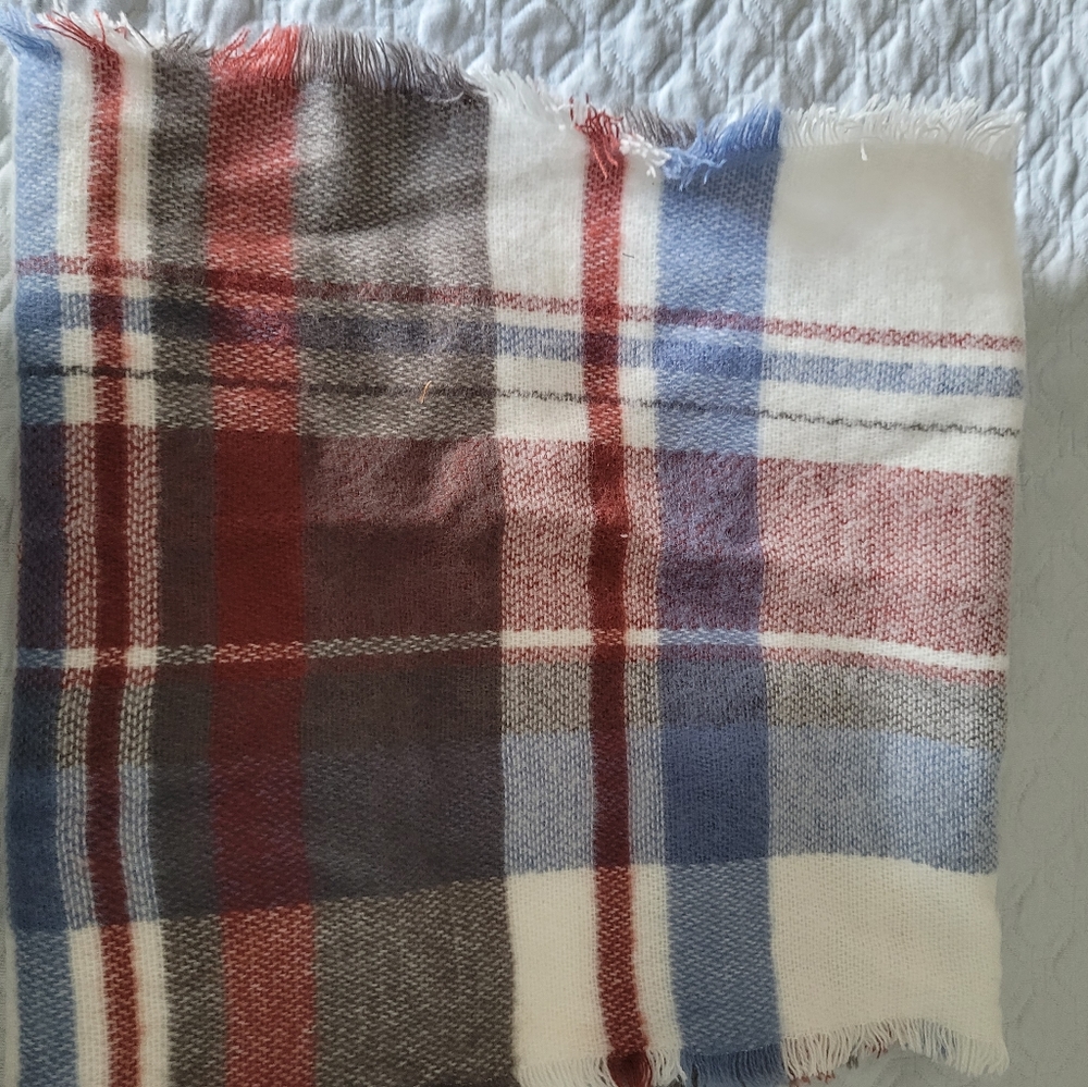 Plaid blanket scarf